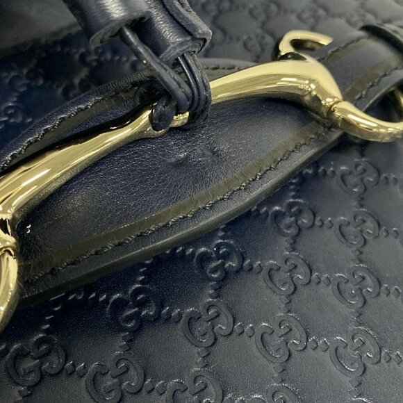 Auth GUCCI Emilie 449635 Navy Leather - Shoulder Bag - Picture 12 of 16